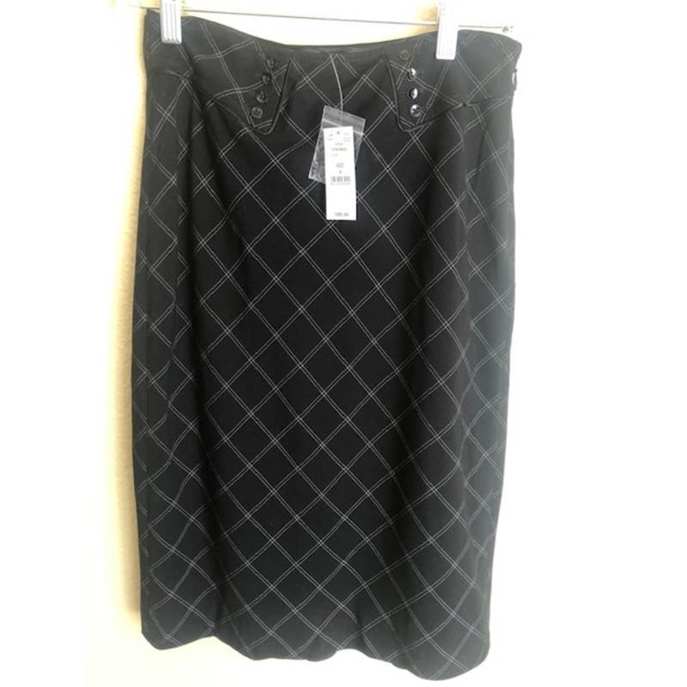 NWT White House Black Market Checked Pattern Pencil Skirt SZ 0  *